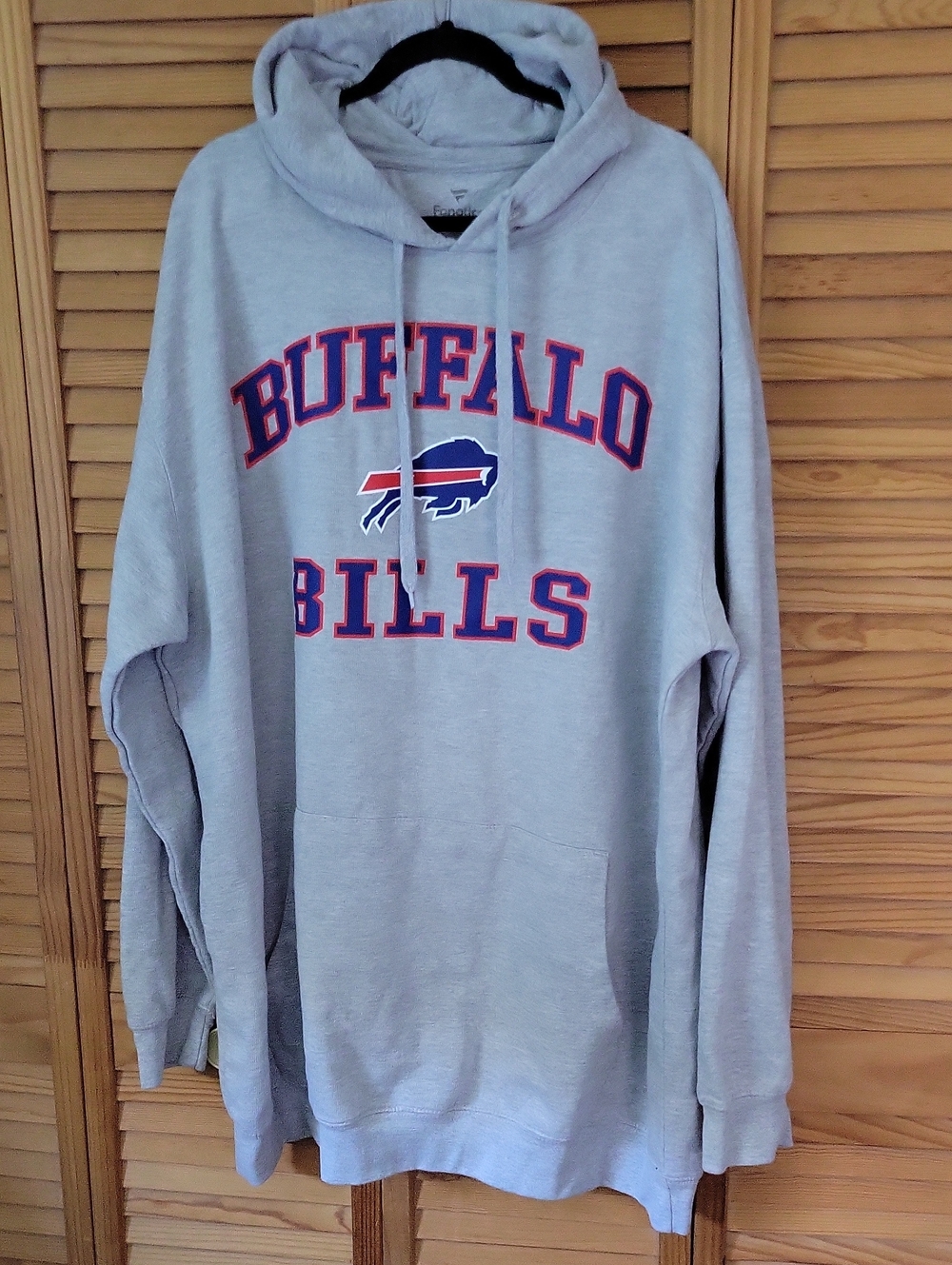 Buffalo Bills Fanatics Hoodie Men’s 4XT Big & Tall Gray Heatheted NFL Pullover